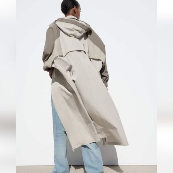 NWT Zara 2 in 1 Parachute Jacket convertible detachable Raincoat Sz XS-S - Picture 8 of 14